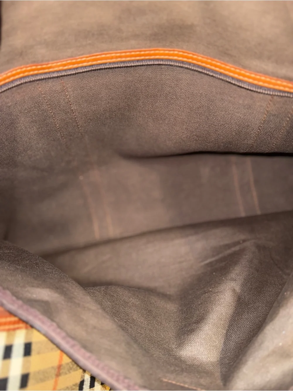 Burberry’s VintagePlaid Travel Duffel Bag with Leather Trim COA Included